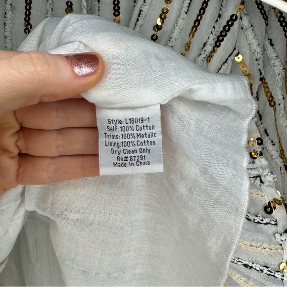 Johnny Was Jade Eden Sequin Top | Size Large - Picture 7 of 10